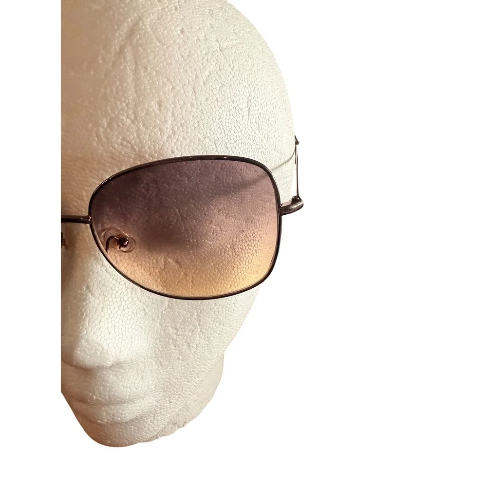 Oleg Cassini Oversized Oval Sunglasses Brown Gradient Metal Frame Mod 2041‎ 200